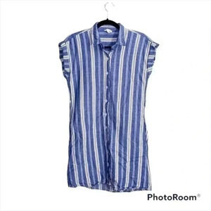 Harper Heritage striped blue/white button down dress Small
